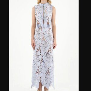 Especia Set Agapanto Blouse Top Lantana Maxi Skirt XS Small Blue Guipure Summer